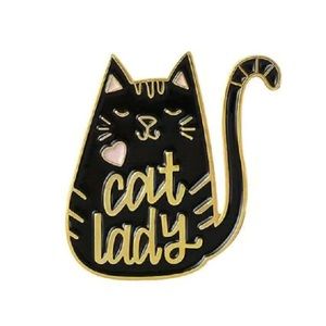 🌷🆕 😻 "Cat Lady" Enamel Pin, Brand New